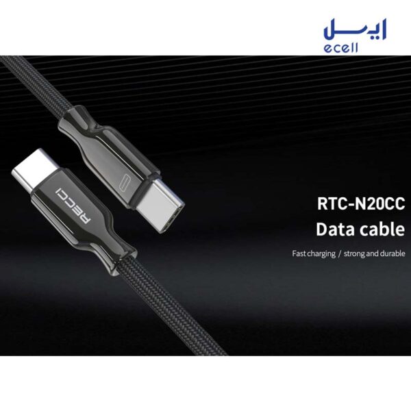 خرید آنلاین کابل Type-C به Type-C فست شارژ recci مدل RTC-N20CC