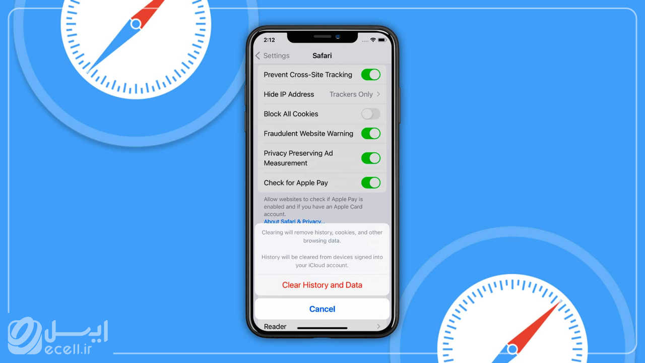 حذف ویروس از گوشی ios - پاک کردن تاریخچه مرور و داده‌ها