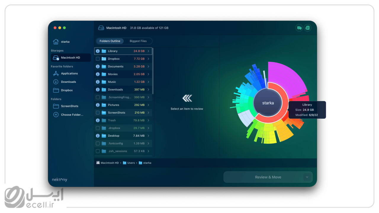 Storage Analyzerو Disk Usage حافظه پنهان گوشی