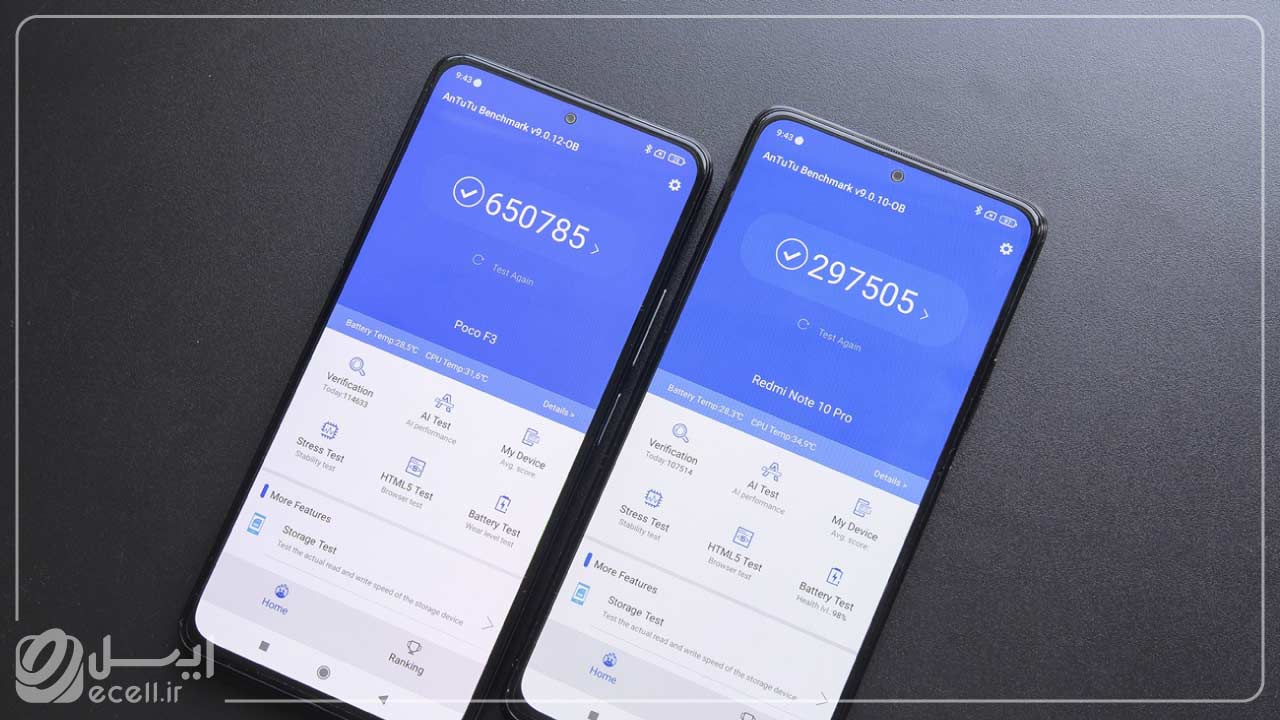عملکرد سرعتی گوشی های ردمی نوت 10 و پوکو F3 5G 