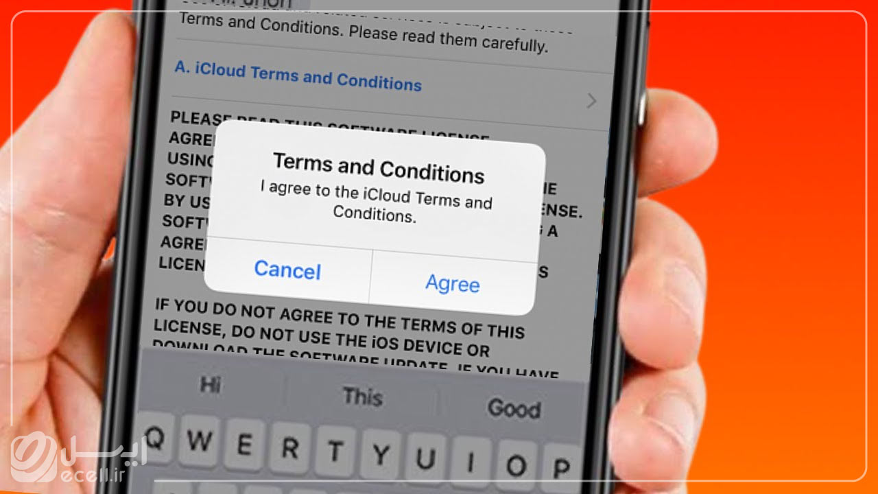 مراحل راه اندازی گوشی آیفون- موافقت با شرایط و ضوابط