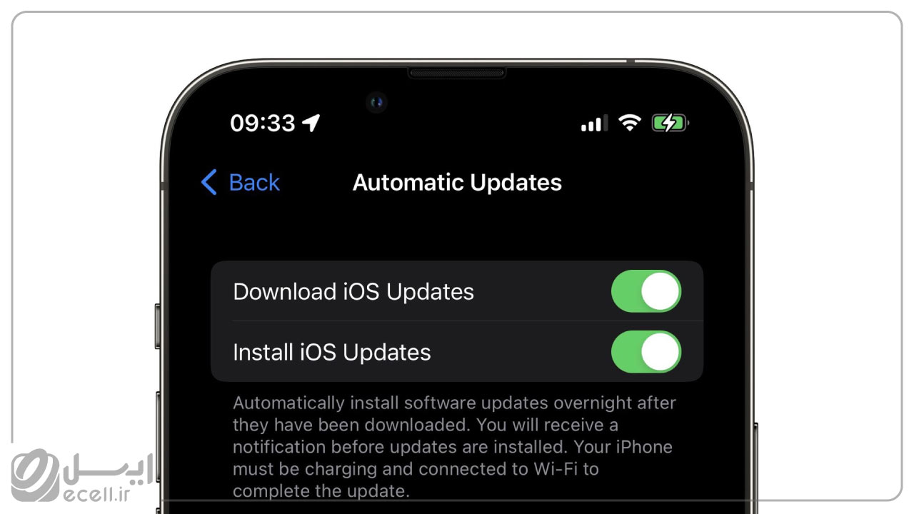 نصب آپدیت‌های سیستم عامل IOS - دلایل خالی شدن باتری گوشی موبایل