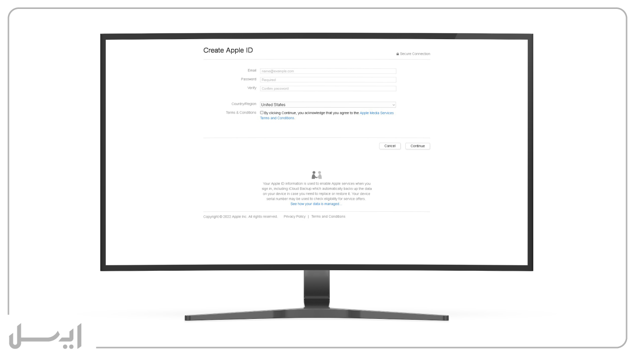 ساخت اپل آیدی- وارد کردن ایمیل 