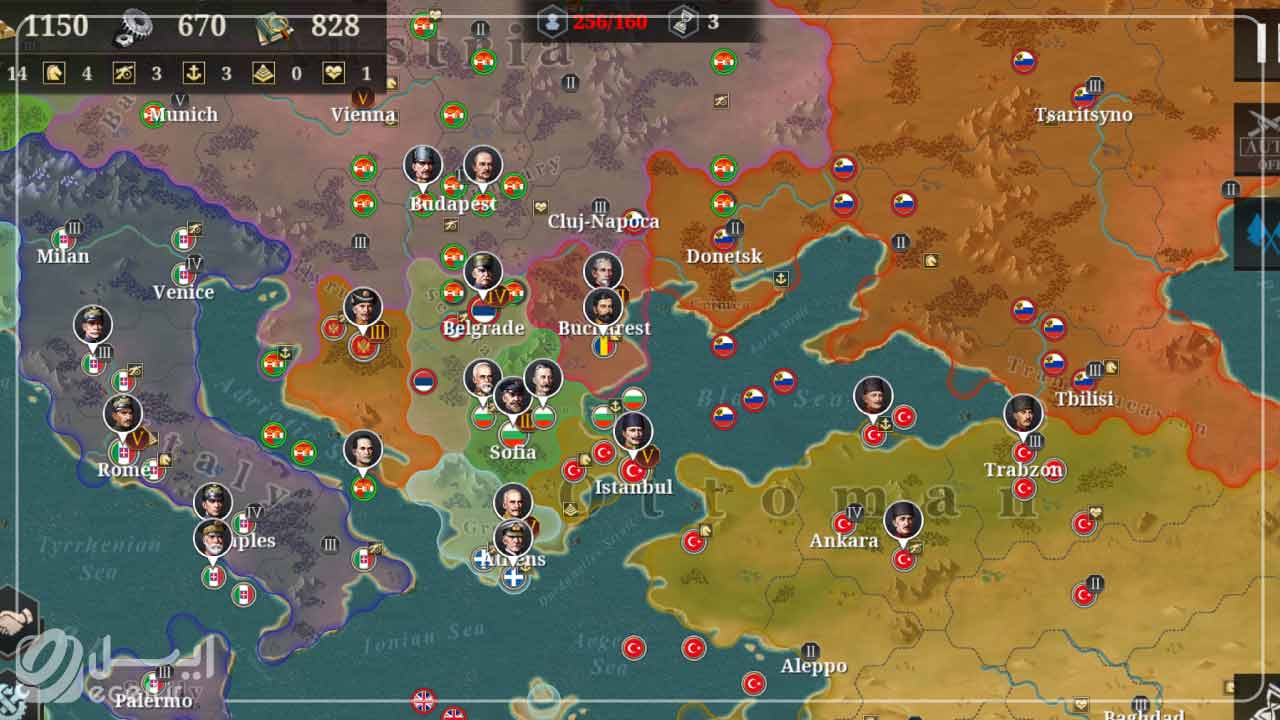 بهترین بازی استراتژی آیفون- European War 6: 1914