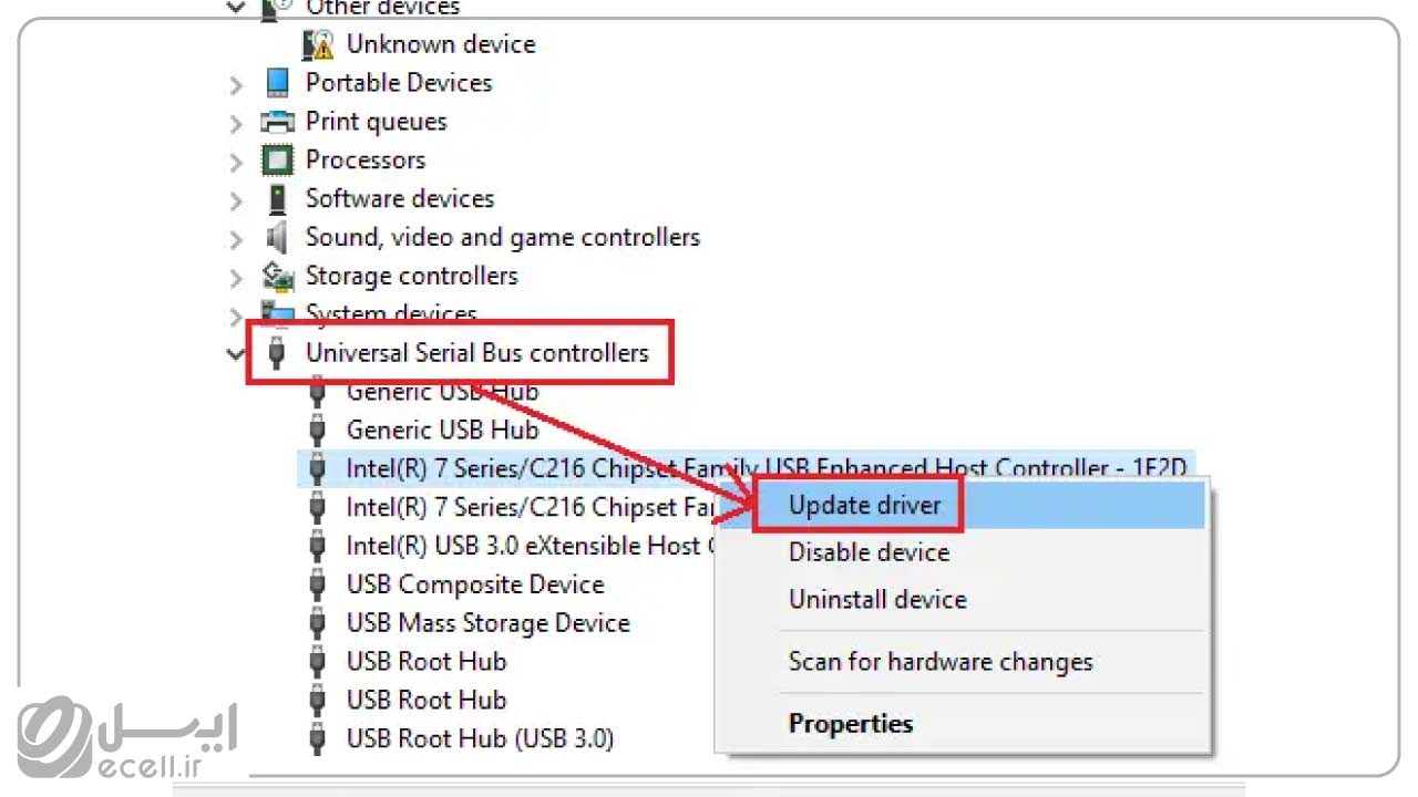 بررسی نصب بودن و یا آپدیت کردن USB Driver در رایانه- حل مشکل اتصال گوشی به کامپیوتر