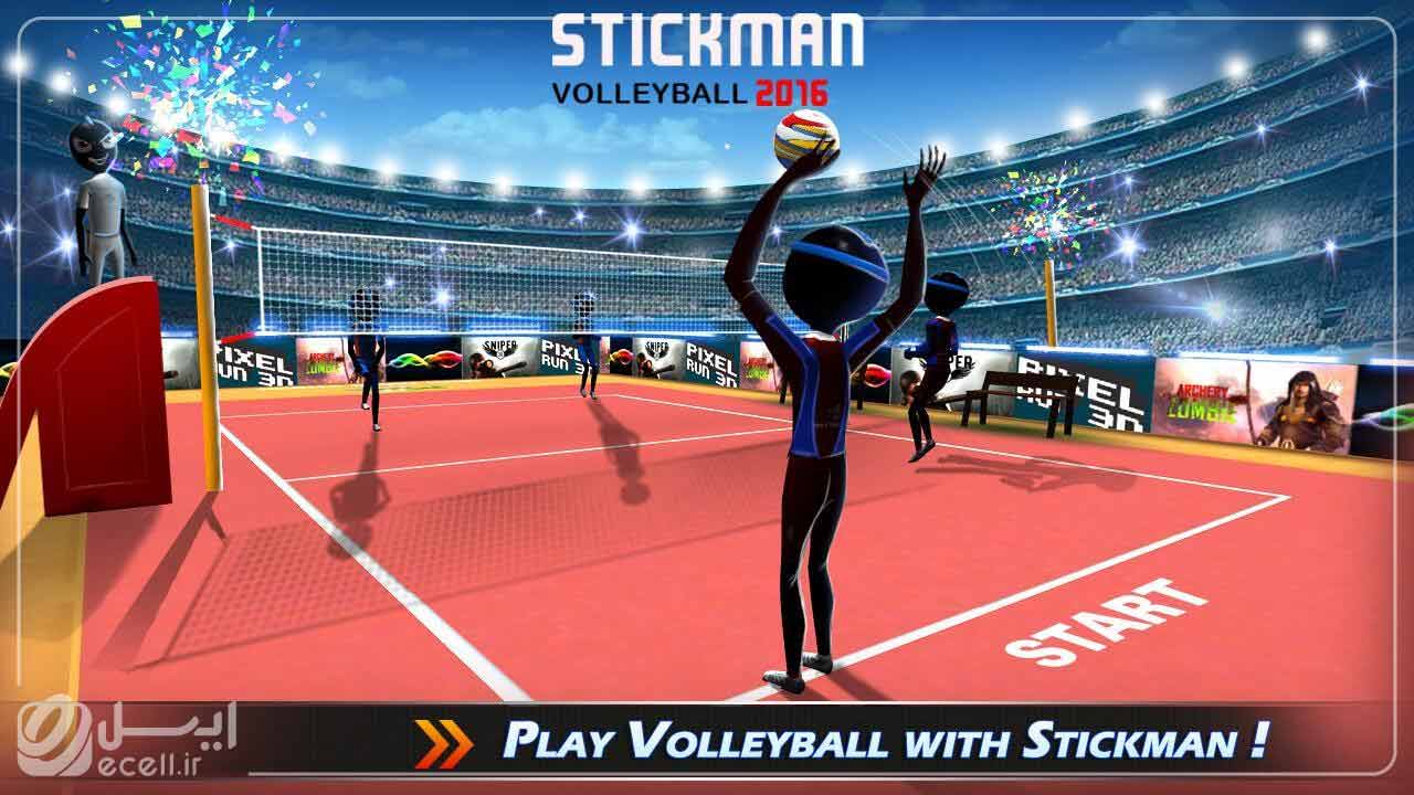 بهترین بازی‌های والیبال برای موبایل- Stickman Volleyball