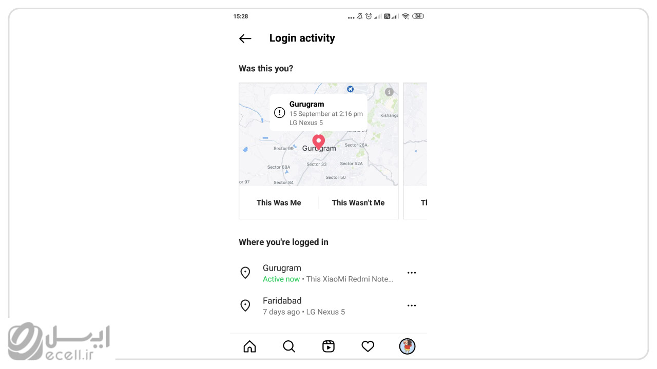 بازیابی اکانت هک‌شده اینستاگرام از بخش Login Activity