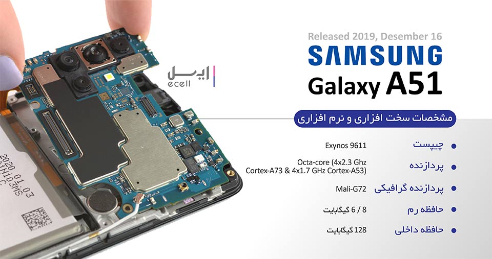 ویژگی های سخت افزاری و نرم افزاری سامسونگ Galaxy A51