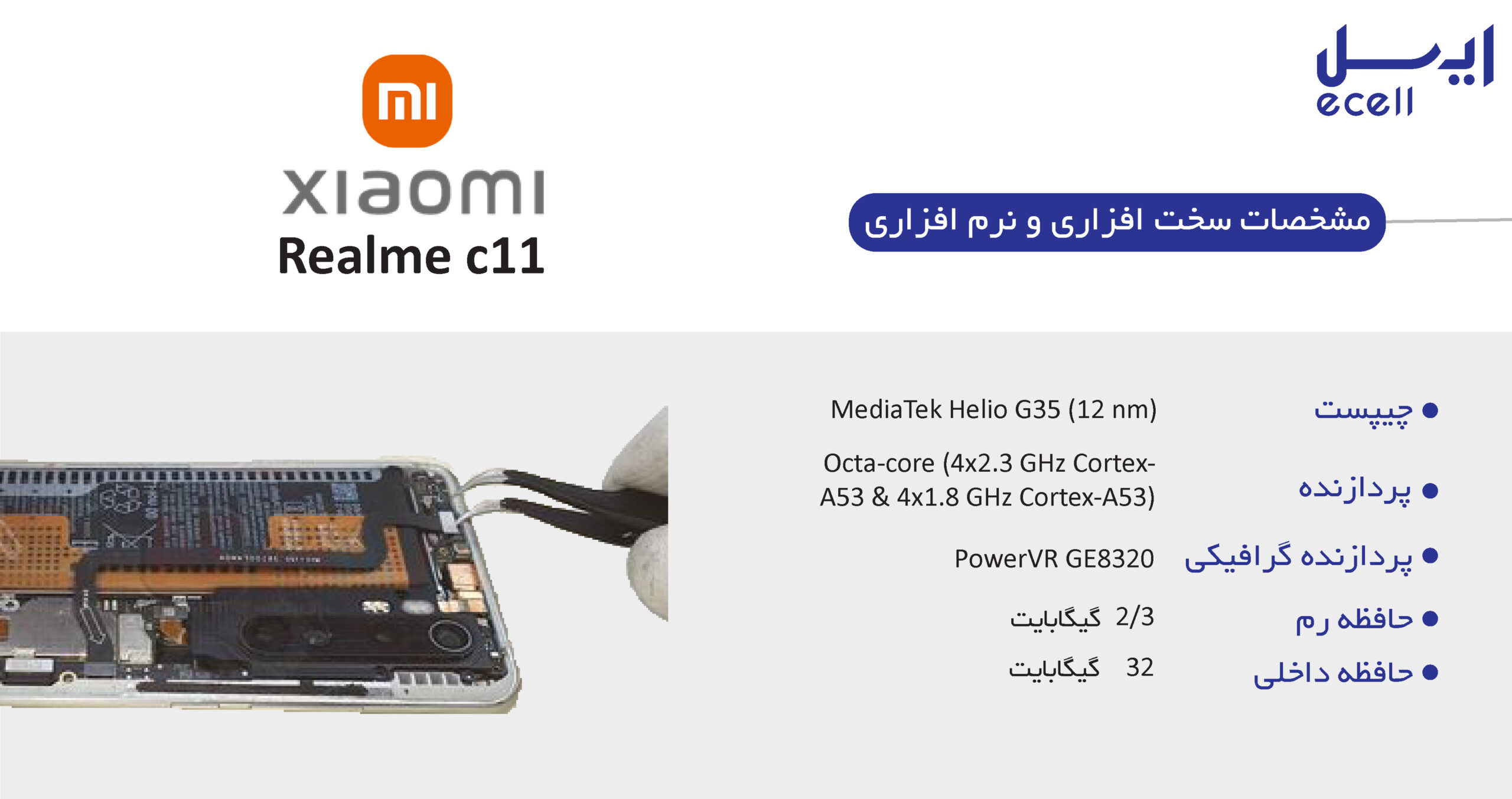مشخصات سخت افزاری و نرم افزاری گوشی realme c11