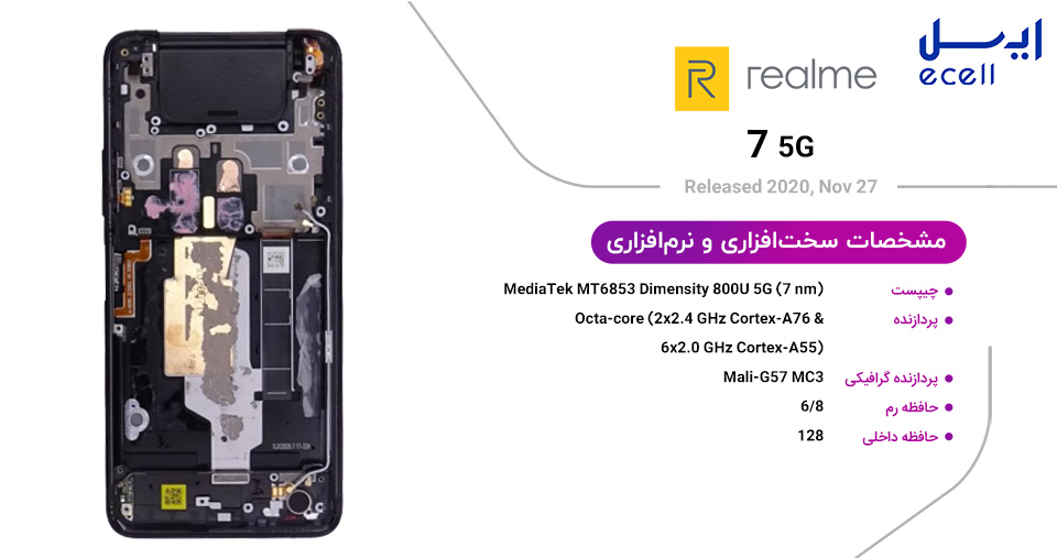 مشخصات سخت افزاری و نرم افزاری Realme 7 5G