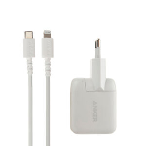 شارژر دیواری انکر مدل B2019 به همراه کابل تبدیل USB-C به لایتنینگ