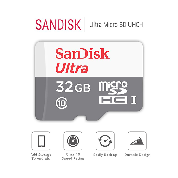 کارت حافظه microSDHC سن دیسک مدل Ultra کلاس 10 استاندارد UHS-I سرعت 100MBps ظرفیت 32 گیگابایت کارت حافظه microSDHC سن دیسک مدل Ultra کلاس 10 استاندارد UHS-I سرعت 100MBps ظرفیت 32 گیگابایت