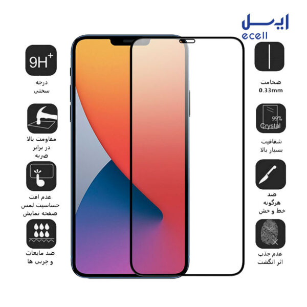 محافظ صفحه نمایش 5D بوف مدل مناسب برای گوشی موبایل آیفون 12