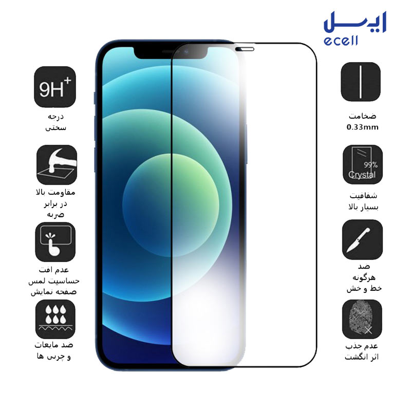 12 PRO 5D-4 خرید محافظ صفحه نمایش 5D بوف مناسب برای گوشی موبایل آیفون 12pro