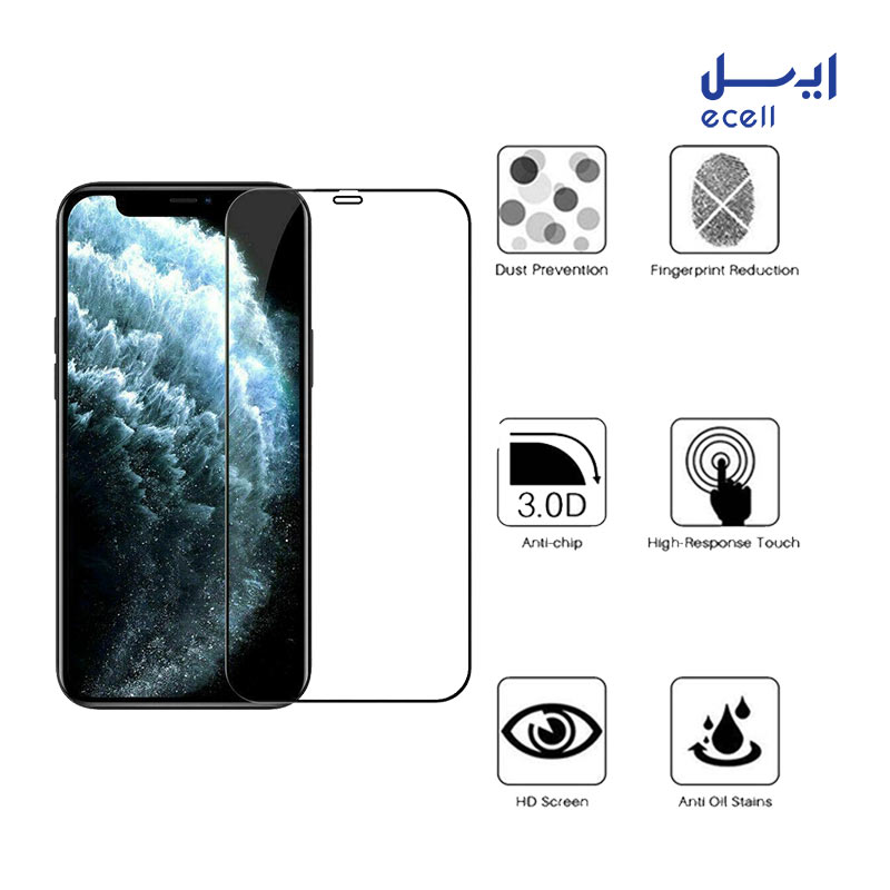 12 PRO MAX 5D-3 خرید اینترنتی محافظ صفحه نمایش 5D بوف مناسب برای گوشی موبایل آیفون 12 پرو مکس