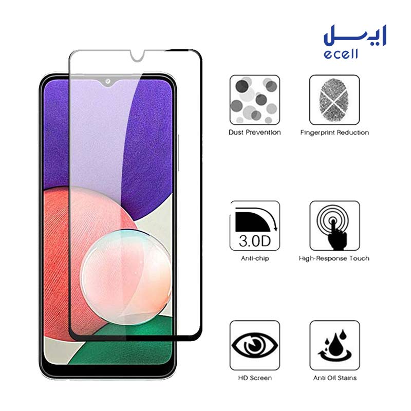 A22 5D 5G-3 محافظ صفحه نمایش 5D بوف مناسب برای گوشی سامسونگ Samsung Galaxy A22 5G
