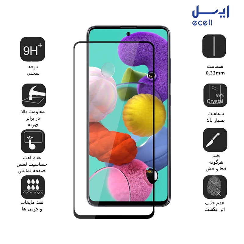A51 5D-4 قیمت محافظ صفحه نمایش 5D بوف برای گوشی موبایل سامسونگgalaxy A51