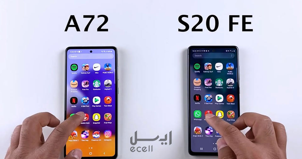 مقایسه گوشی SAMSUNG A72 با SAMSUNG S20 FE