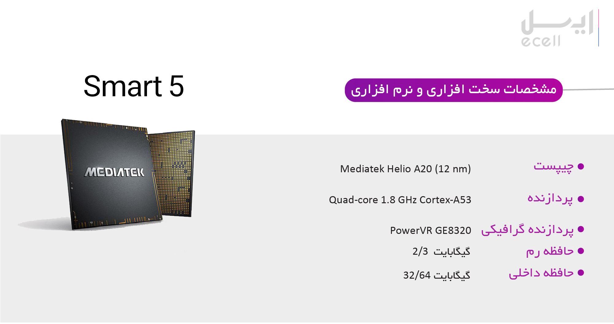 مشخصات سخت افزاری و نرم افزاری گوشی موبایل Infinix Smart 5