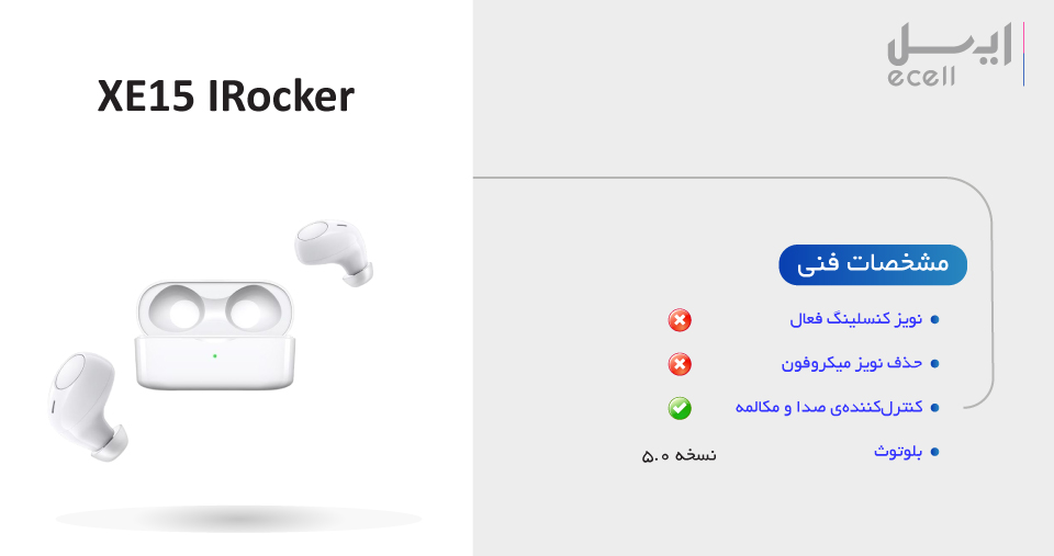 مشخصات فنی هدفون Irocker XE15