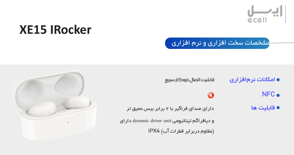 مشخصات سخت‌افزاری Irocker XE15