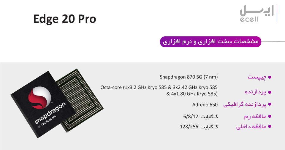 گوشی موتورولا Edge 20 Pro 5G مشخصات سخت‌افزاری و نرم افزاری