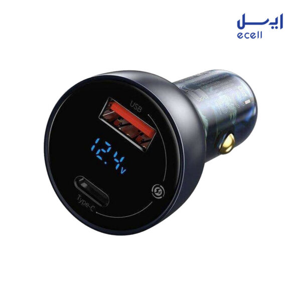 خرید و قیمت شارژر فندکی سریع 65 وات دو پورت باسئوس مدل TZCCKX-0G