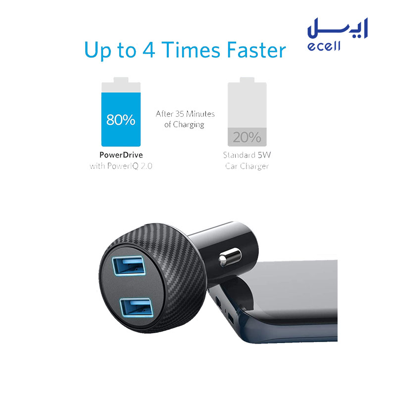 car charger 39w a2228 4 خرید شارژر فندکی سریع دو پورت انکر مدل A2228 PowerDrive