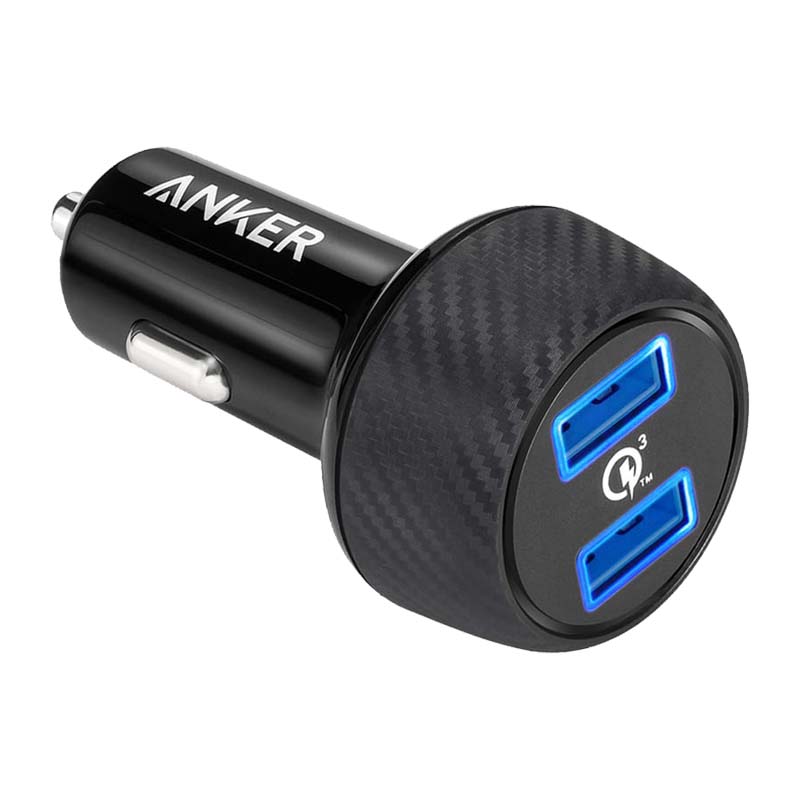 car charger 39w a2228 شارژر فندکی سریع دو پورت انکر مدل A2228 PowerDrive Speed 2 Ports With Quick Charge 3.0
