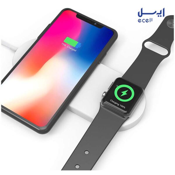 خرید شارژر بی سیم دو کاره گوشی و اپل واچ 3و2 مدل Mini AirPower