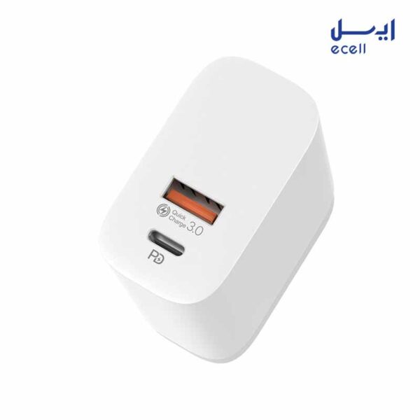 خرید اینترنتی شارژر دیواری رسی مدل Charger 30W PD + QC 3.0 RCT-P19E