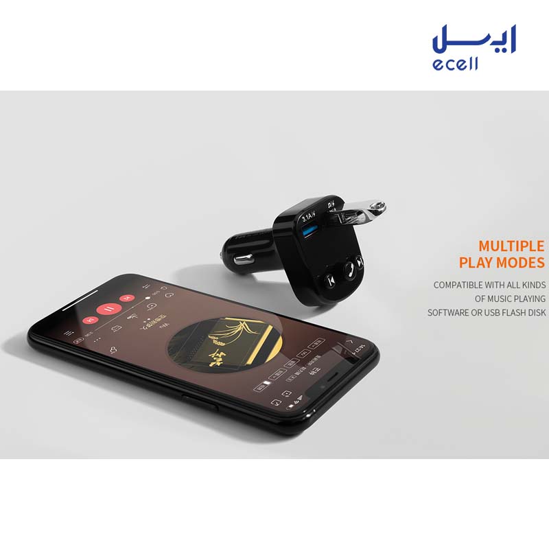 RCC-N02 3 شارژر فندکی recci مدل Bluetooth Mp3 Car Charger