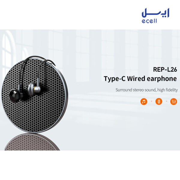 هندزفری تایپ سی recci مدل Wired earphone REP-L26