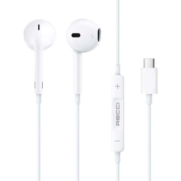 خرید انلاین هندزفری تایپ سی recci مدل Wired earphone REP-L27