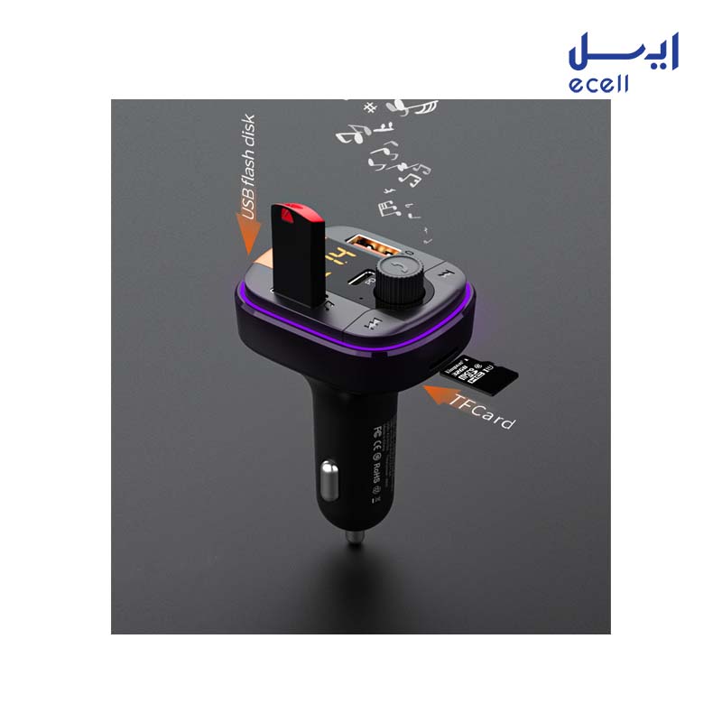 RQ-01 2 خرید اینترنتی شارژر فندکی recci مدل RQ01 Wireless FM Car Charger