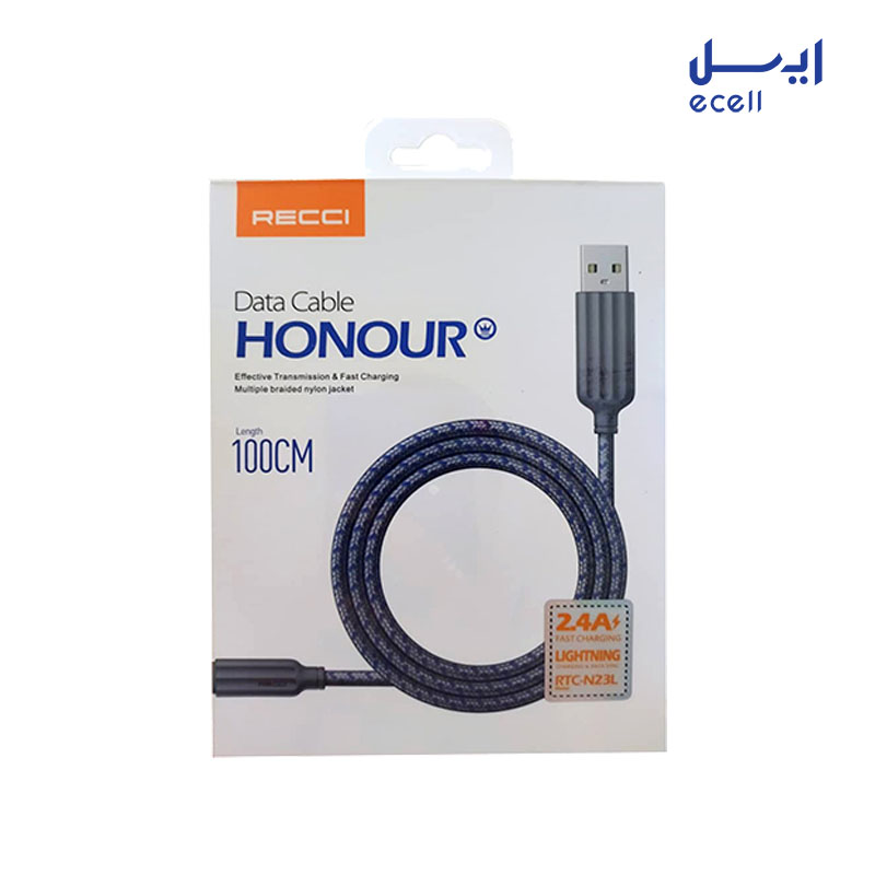 RTC-N23L 2 خرید اینترنتی کابل تبدیل usb-C به لایتنینگ recci مدل RTC-N23L طول 1 متر