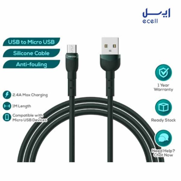 کابل تبدیل USB به microUSB رسی مدل RTC-N35M طول 1 متر