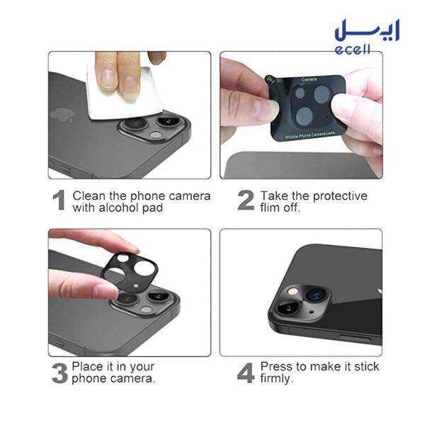 محافظ لنز دوربین بوف مدل 3D مناسب گوشی اپل Iphone 13