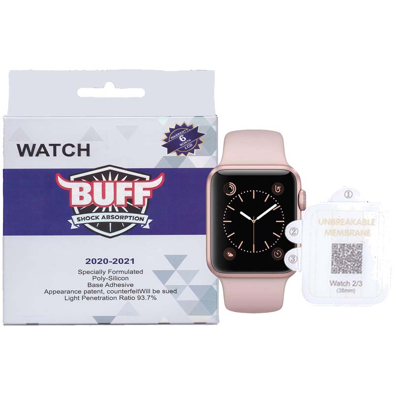 Buff silicone glass apple watch 38mm عکس محافظ صفحه نمایش بوف مدل Silicone مناسب برای اپل واچ 38 میلیمتری