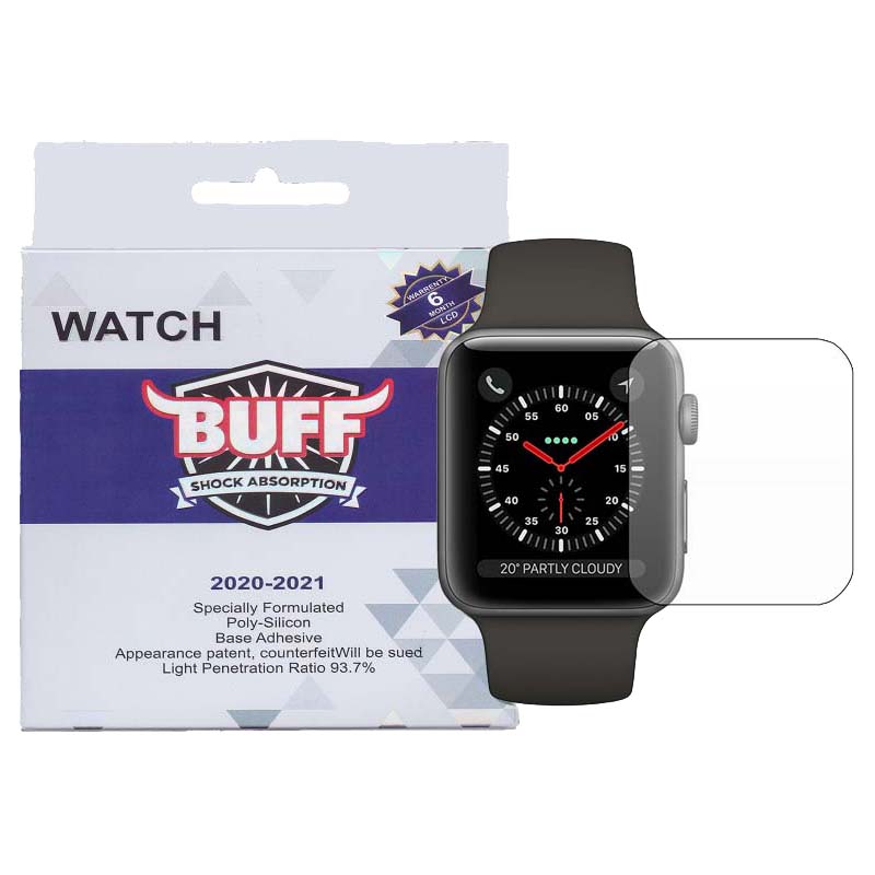 Buff silicone glass apple watch 42mm قیمت محافظ صفحه نمایش بوف مدل Silicone مناسب برای اپل واچ 42 میلیمتری