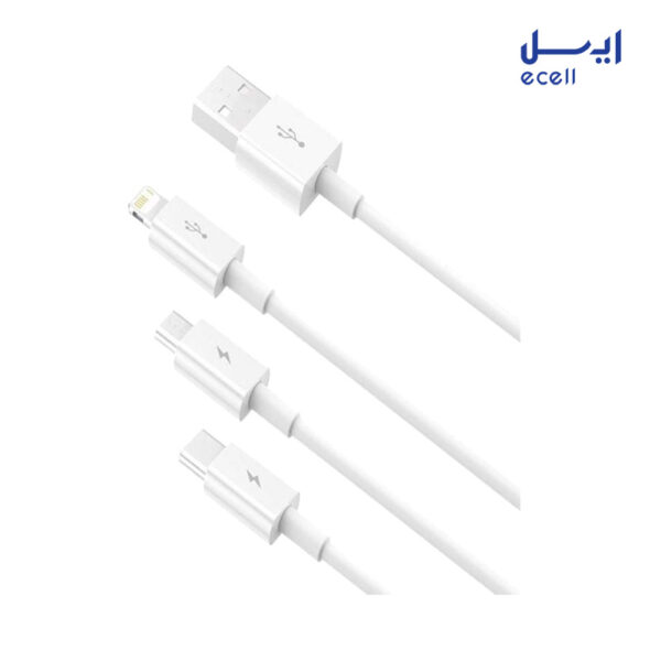 کابل سه سر بیسوس Baseus Superior Fast Charging USB to M+L+C CAMLTYS-02 توان 3.5 آمپر طول 1.5 متر