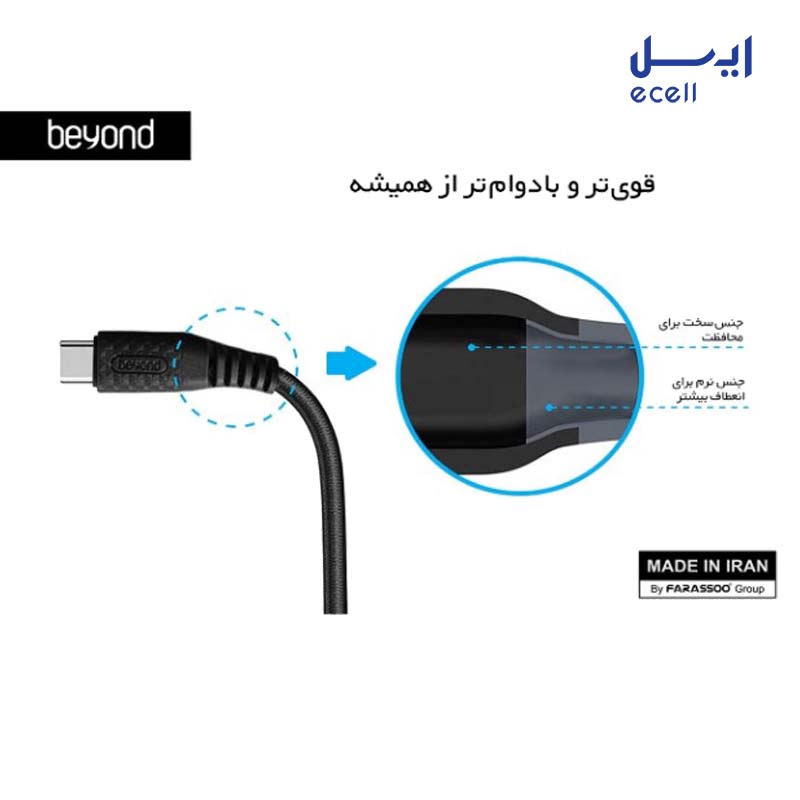 BA-306 (4) کابل تبدیل USB به USB-C بیاند مدل BA-306 طول 1 متر ارزان قیمت