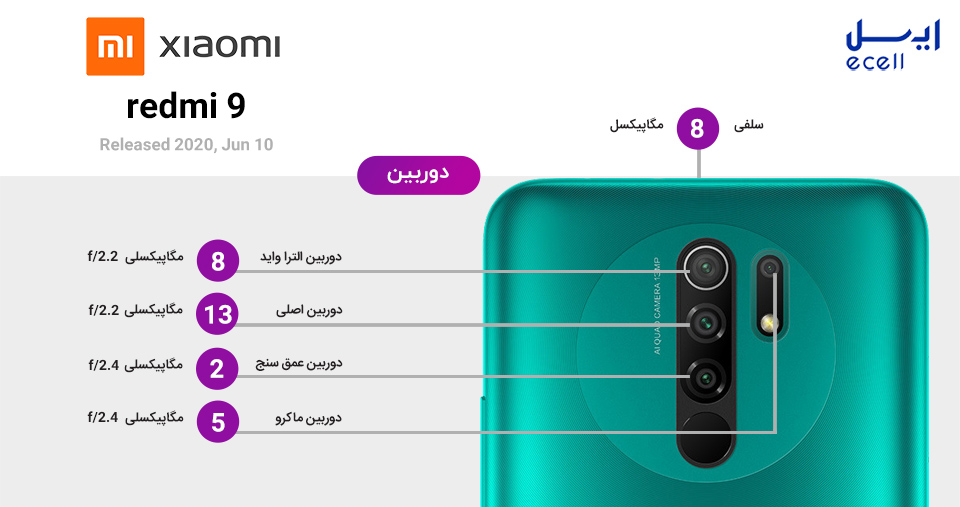 دوربین گوشی موبایل شیائومی Redmi 9