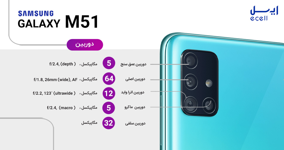 دوربین گوشی M51