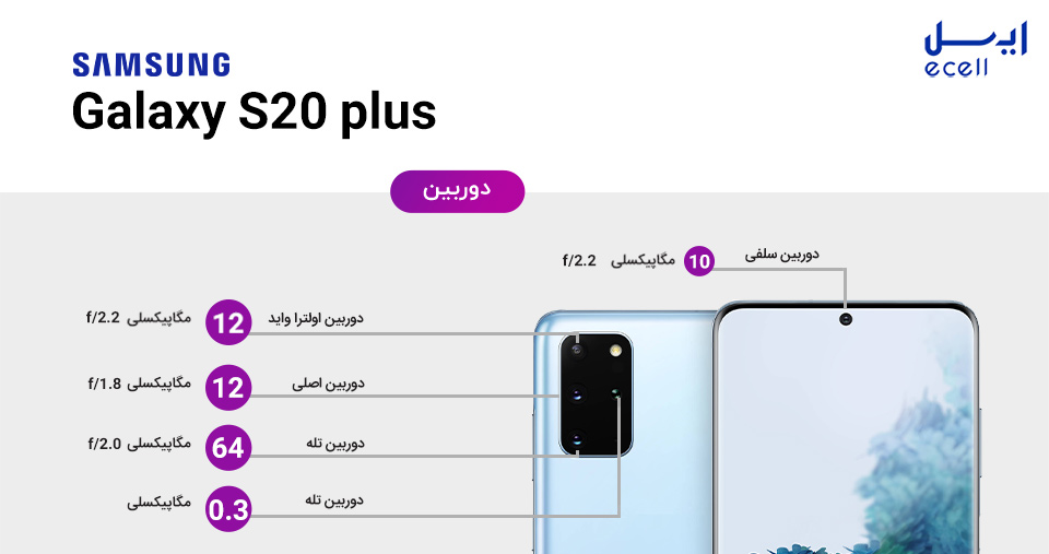 دوربین گوشی سامسونگ گلکسی اس 20 پلاس-Samsung Galaxy S20 Plus