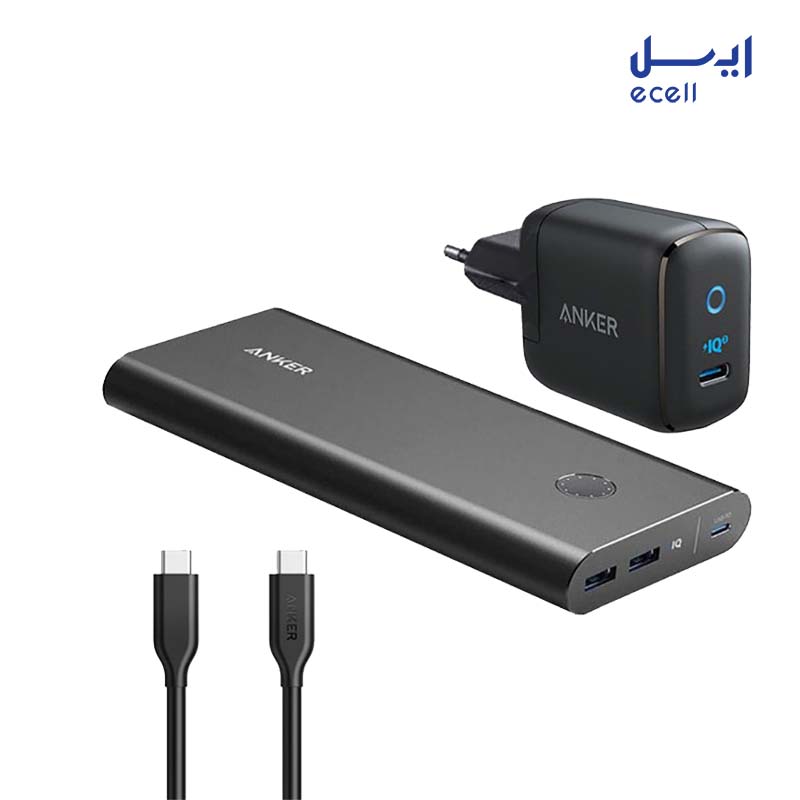B1376 PowerCore Plus (2) خرید شارژر همراه انکر مدل B1376 ظرفیت 26800 میلی آمپر ساعت + شارژر دیواری و کابل