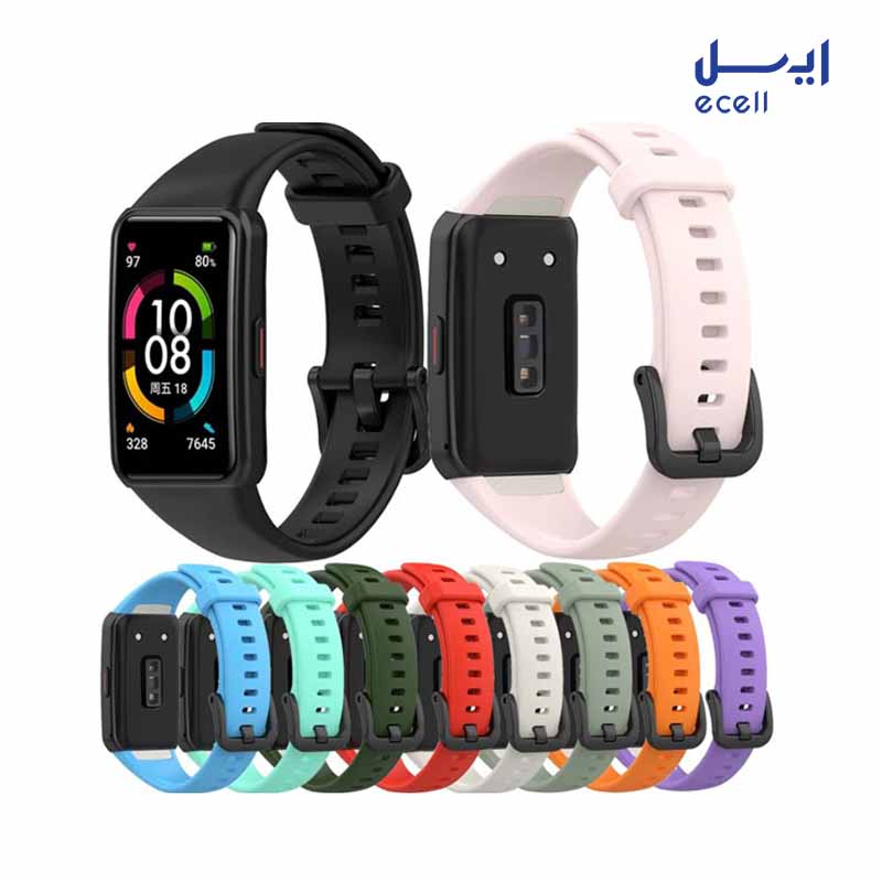 Honor Band 6 (2) قیمت بند سیلیکونی مناسب برای مچ بند هوشمند هوآوی مدل Band 6